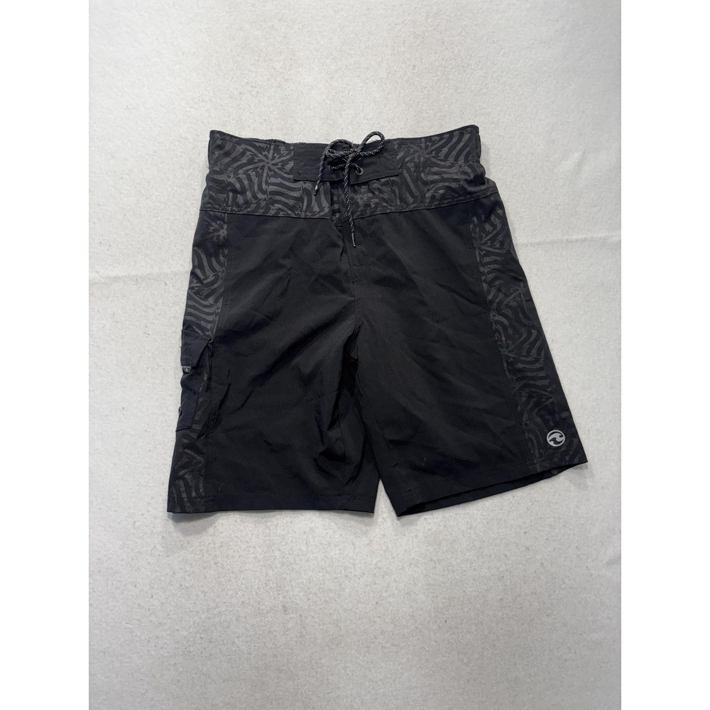 Ocean Current Swim Shorts Mens Medium Black Animal Print Quick Dry Mesh Lined